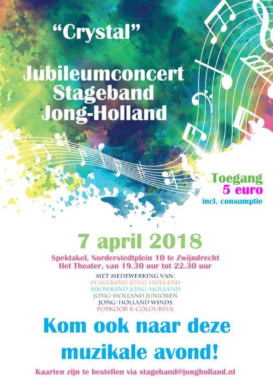 Jubileumconcert Stageband Jong-Holland 7 april 2018